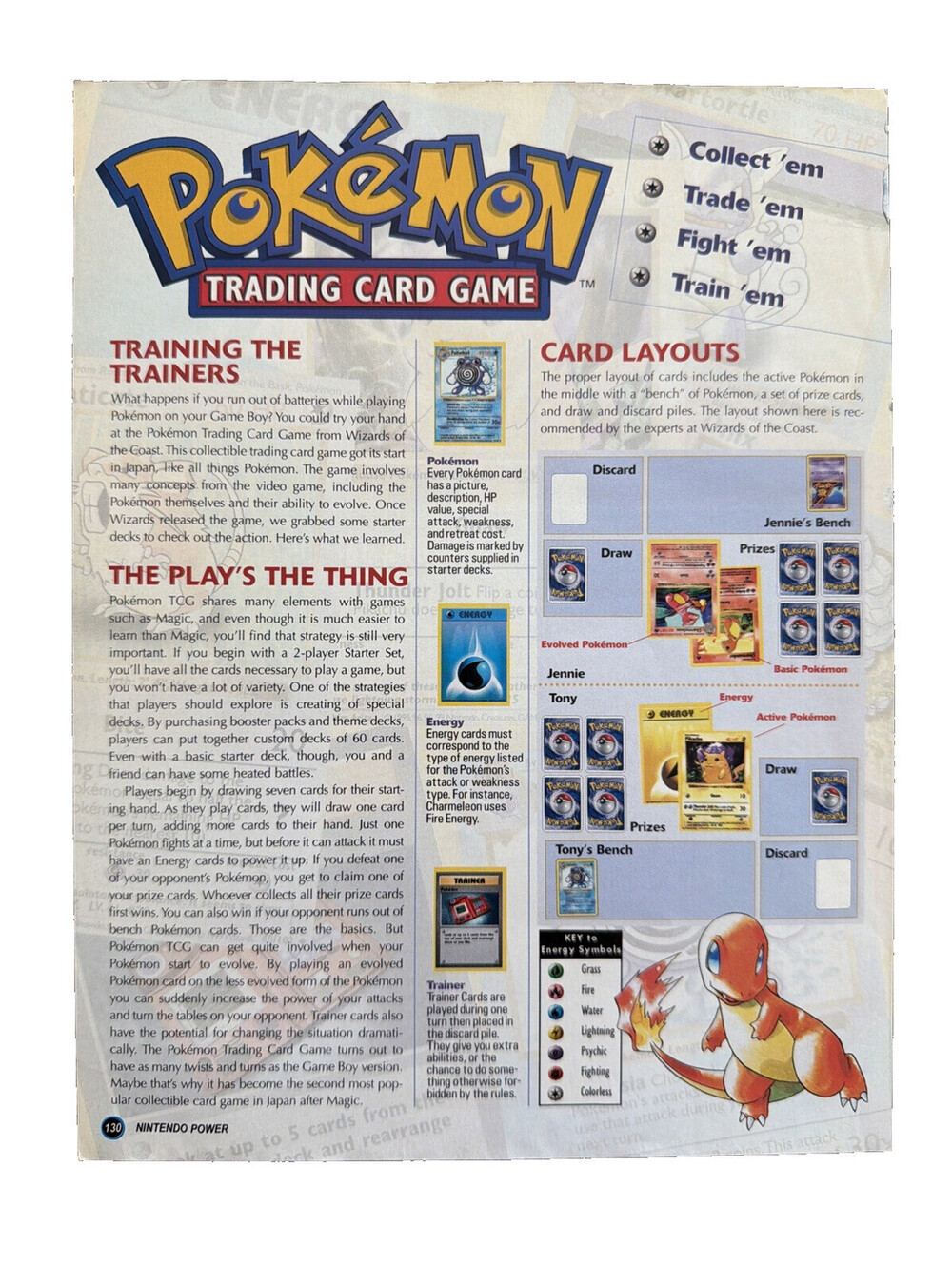 Pokémon Trading Card Game Vintage Print Ad Promo Art Nintendo Power Charmander
